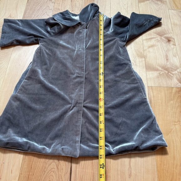NEW Vignette Jane Girls Silver Gray Velvet Coat with Peter Pan Collar - Picture 5 of 9